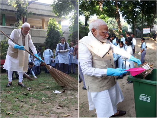 PM Modi in cleanliness drive 